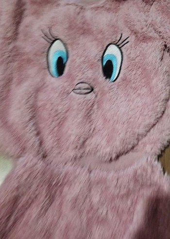 Kızlar için Pembe Peluş Nakışlı Eşofman Takımı - Görsel 2