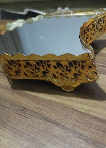 Gold renk Parlak 3 parça Dekoratif jardinyer tepsi - Görsel 4