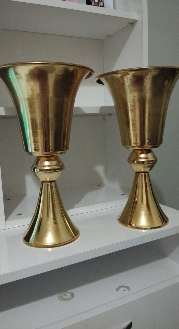 metal Gold 2li dekoratif vazo - Görsel 3