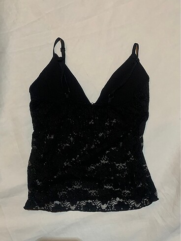 Dantel askılı crop