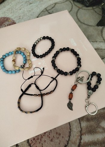 Doğal tas bileklik(6 adet) - Görsel 2