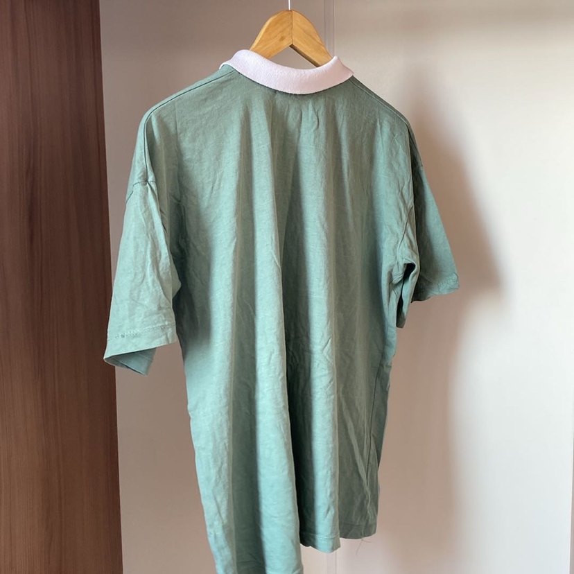 Yeşil Oxford Baskılı Pamuklu Tişört - Görsel 3