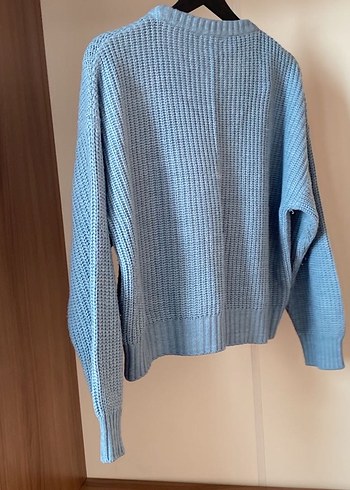 Mavi Örgü Kadın Kazak - Görsel 2