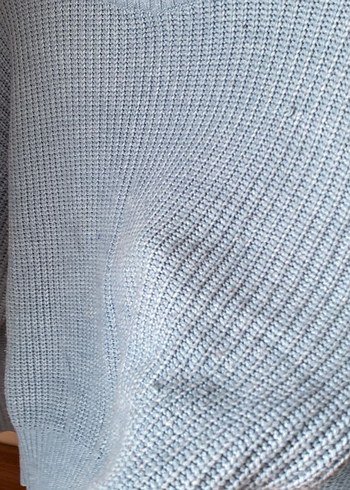 Mavi Örgü Kadın Kazak - Görsel 3