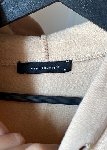 Bej Oversize Kapüşonlu Sweatshirt - Görsel 3