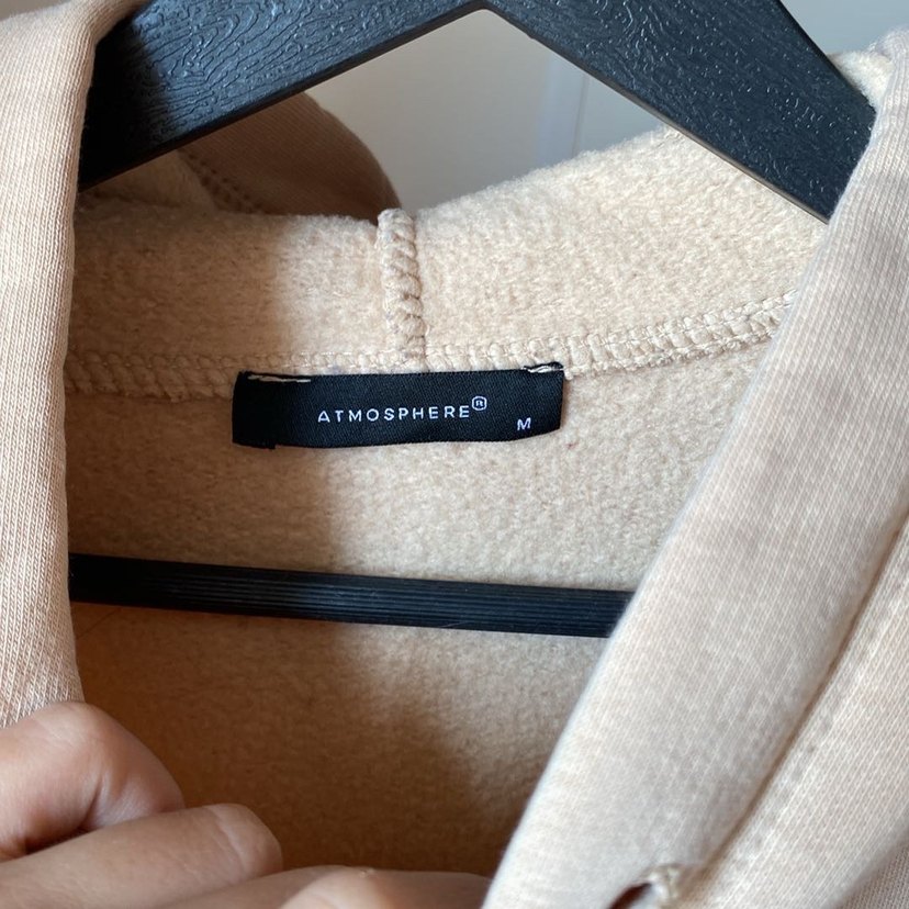 Bej Oversize Kapüşonlu Sweatshirt - Görsel 3