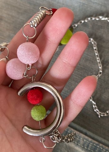 Renkli Uzun Zincirli Bohem Kolye - Görsel 2