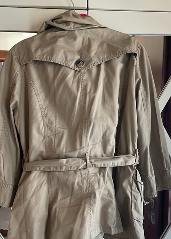 Bej Kuşaklı Midi Trençkot - Görsel 5