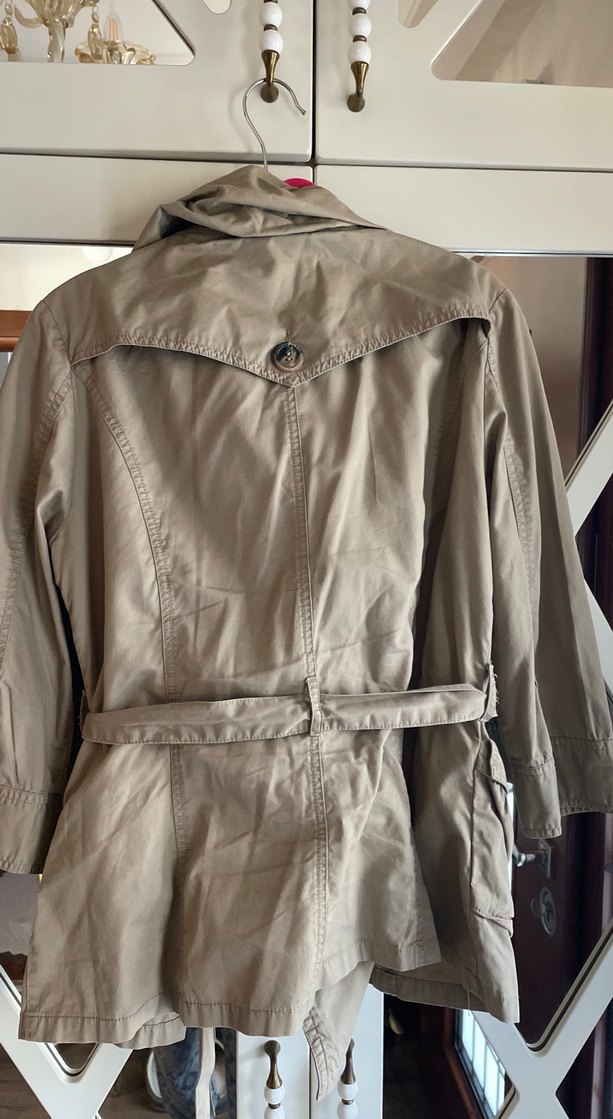 Bej Kuşaklı Midi Trençkot - Görsel 5