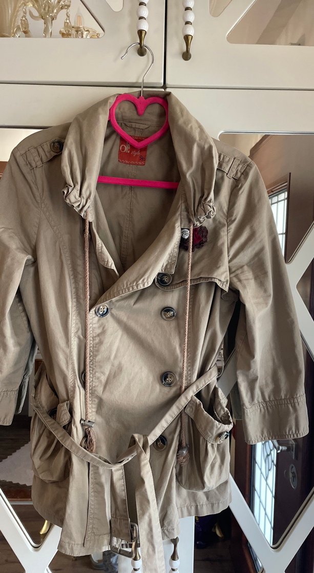 Bej Kuşaklı Midi Trençkot - Görsel 3