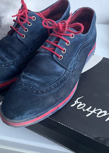 Koyu Mavi Bağcıklı Erkek Klasik Ayakkabı inci marka44 nr - Görsel 2