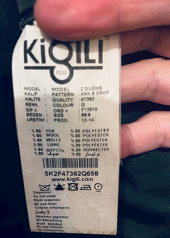 Erkek füme kaşe kışlık ceket 58/6 bedeb - Görsel 4