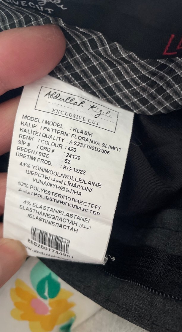 Gri Belden Kemerli Erkek Pantolon Abdullah kiğılı marka antrasit - Görsel 3