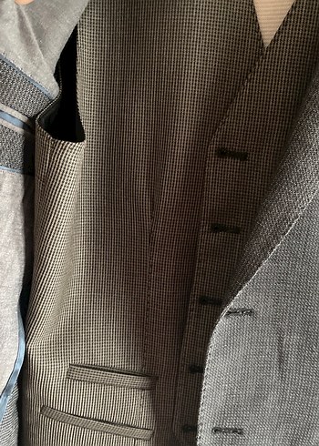 Gri Takım Elbise pantolon pier carden. Ceket cepken hatemoğlu üç - Görsel 8