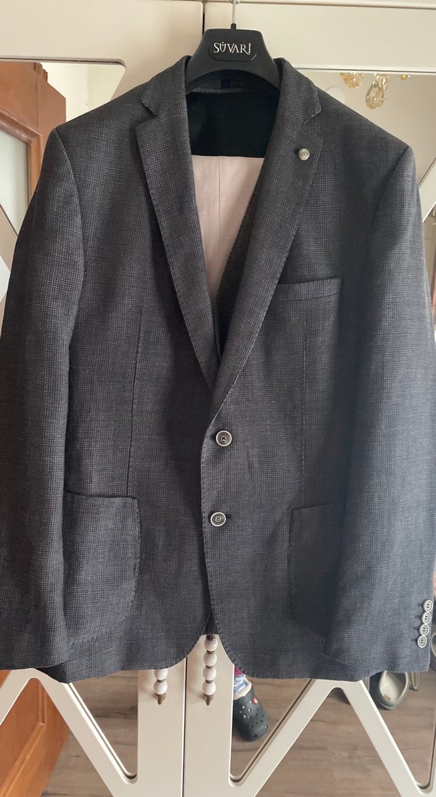 Gri Takım Elbise pantolon pier carden. Ceket cepken hatemoğlu üç - Görsel 2
