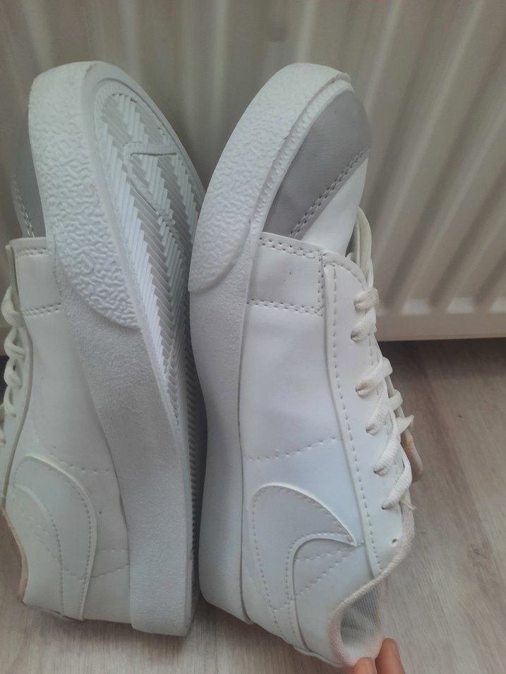 Beyaz  Spor Ayakkabı Stiletto Topuklu kadın erkek uyumlu 43 numa - Görsel 3