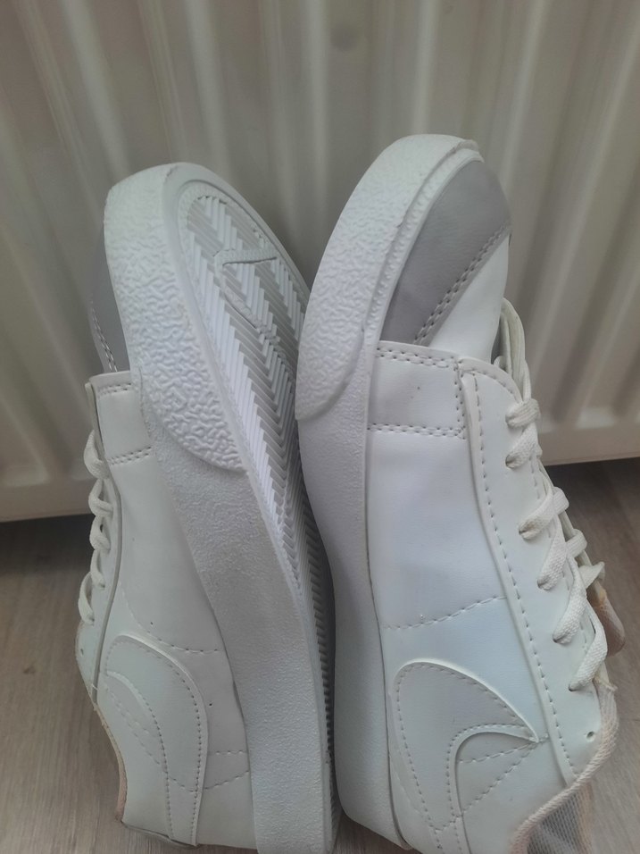 Beyaz  Spor Ayakkabı Stiletto Topuklu kadın erkek uyumlu 43 numa - Görsel 5