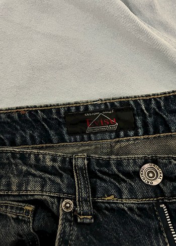 s Beden Vintage Soluk Mavi Kısa Baggy Pantolon