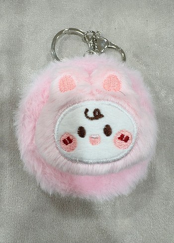 Pembe Peluş Aynalı Anahtarlık