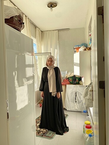 Manuka saten siyah abiye