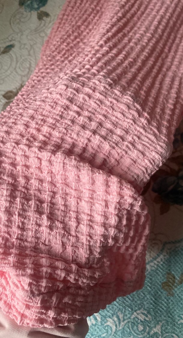 Pembe Örgü Kadın Rahat Kesim Pantolon - Görsel 2