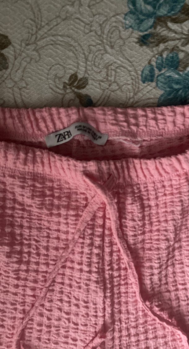 Pembe Örgü Kadın Rahat Kesim Pantolon - Görsel 4