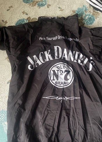 Siyah Baskılı Biker Yağmurluk - Görsel 4