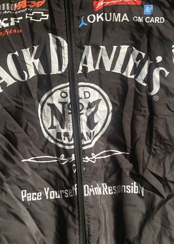 Siyah Baskılı Biker Yağmurluk - Görsel 3