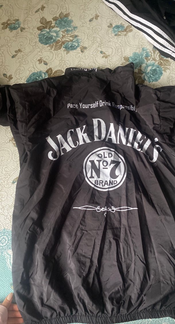 Siyah Baskılı Biker Yağmurluk - Görsel 4