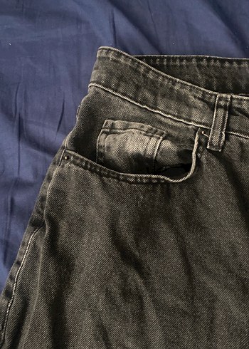 Gri Kadın Salaş Denim Pantolon - Görsel 2