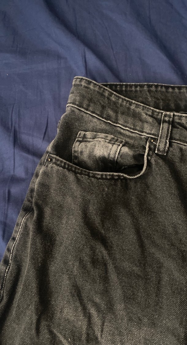 Gri Kadın Salaş Denim Pantolon - Görsel 2