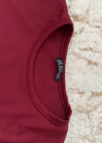 m Beden Bordo Kısa Kollu Basic Kadın Tişört