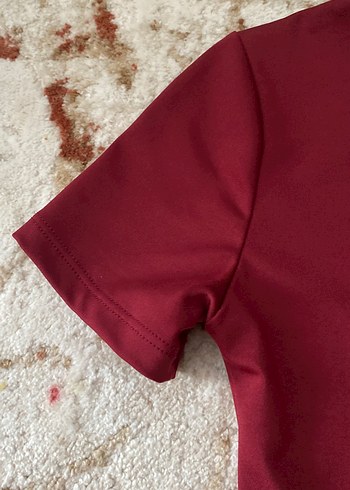 Diğer Bordo Kısa Kollu Basic Kadın Tişört