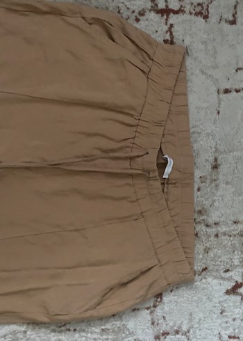 48 Beden camel Renk Bej Kadın Keten Salaş Pantolon