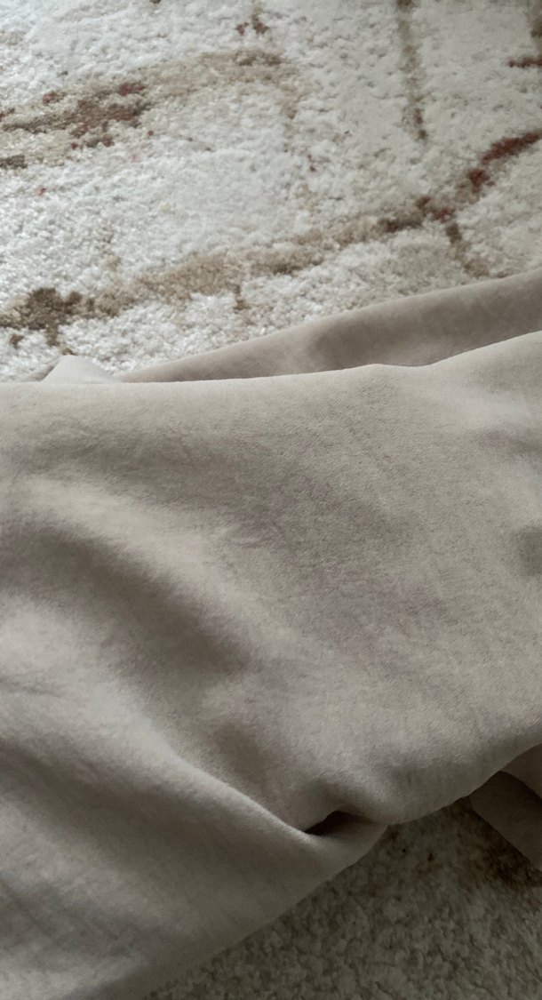 Bej Bol Kesim Keten Kadın Pantolon - Görsel 5