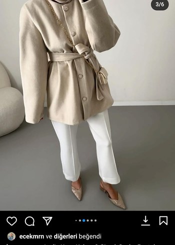 Bej Midi Kadın Kaban Yüksek Yaka - Görsel 4