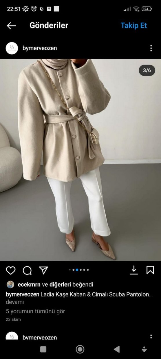 Bej Midi Kadın Kaban Yüksek Yaka - Görsel 4