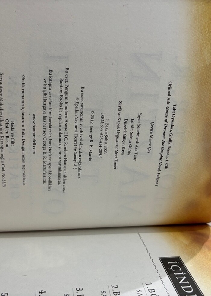 Taht Oyunları Grafik Roman G.R.R. Martin - Görsel 5