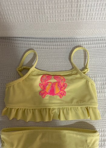 4 Yaş Beden sarı Renk Sarı Askılı Kız Çocuk Bikini ve Ayakkabı Seti