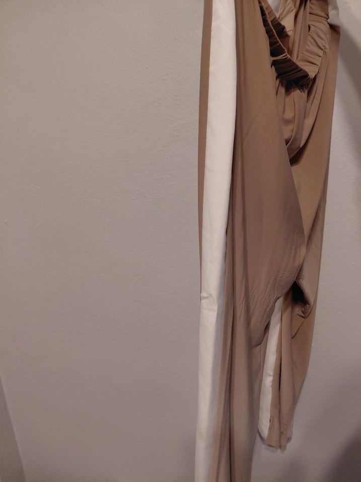 Uzun Bej Drapeli Hamile Ceketi - Görsel 2