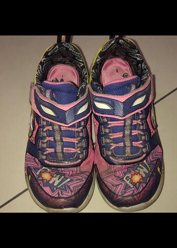Kız Çocuk Renkli Desenli Skechers Spor Ayakkabı