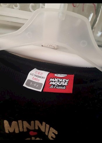 LC Waikiki Kız Çocuk Siyah Minnie Mickey Baskılı Sweatshirt