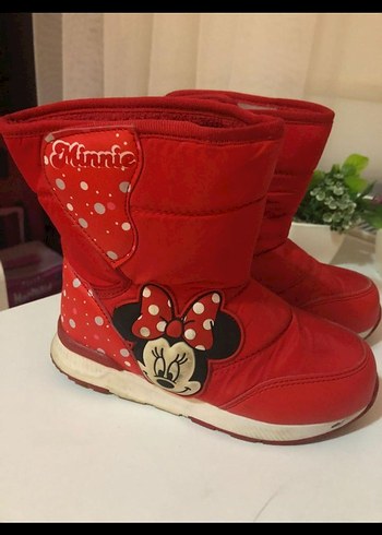 Kız Çocuk Kırmızı Minnie Baskılı Bot