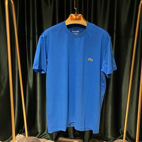Lacoste Klasik Mavi Bisiklet Yaka Tişört Yeni Sezon