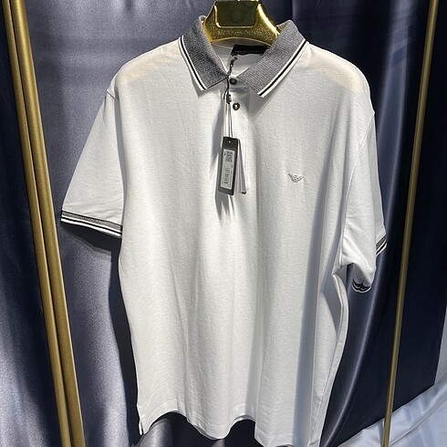 Emporio Armani Beyaz Polo Yaka Tişört Yeni Sezon