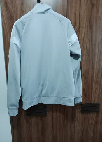 Gri Siyah Fermuarlı Erkek Spor Sweatshirt - Görsel 4