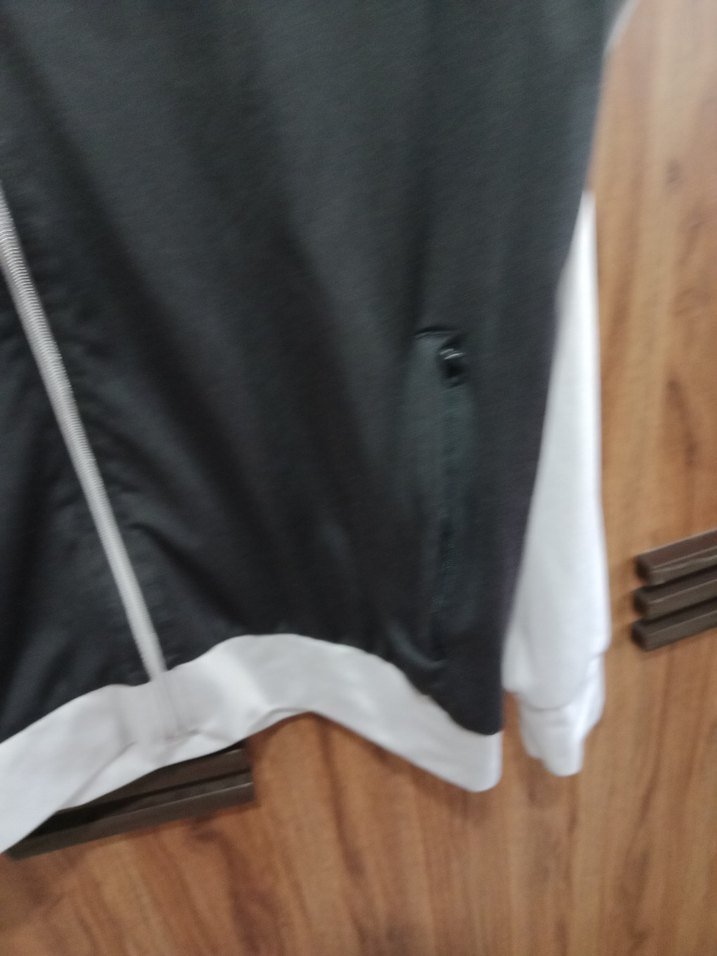 Gri Siyah Fermuarlı Erkek Spor Sweatshirt - Görsel 2