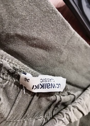 Kadın Haki Kemerli Mini Şort - Görsel 4