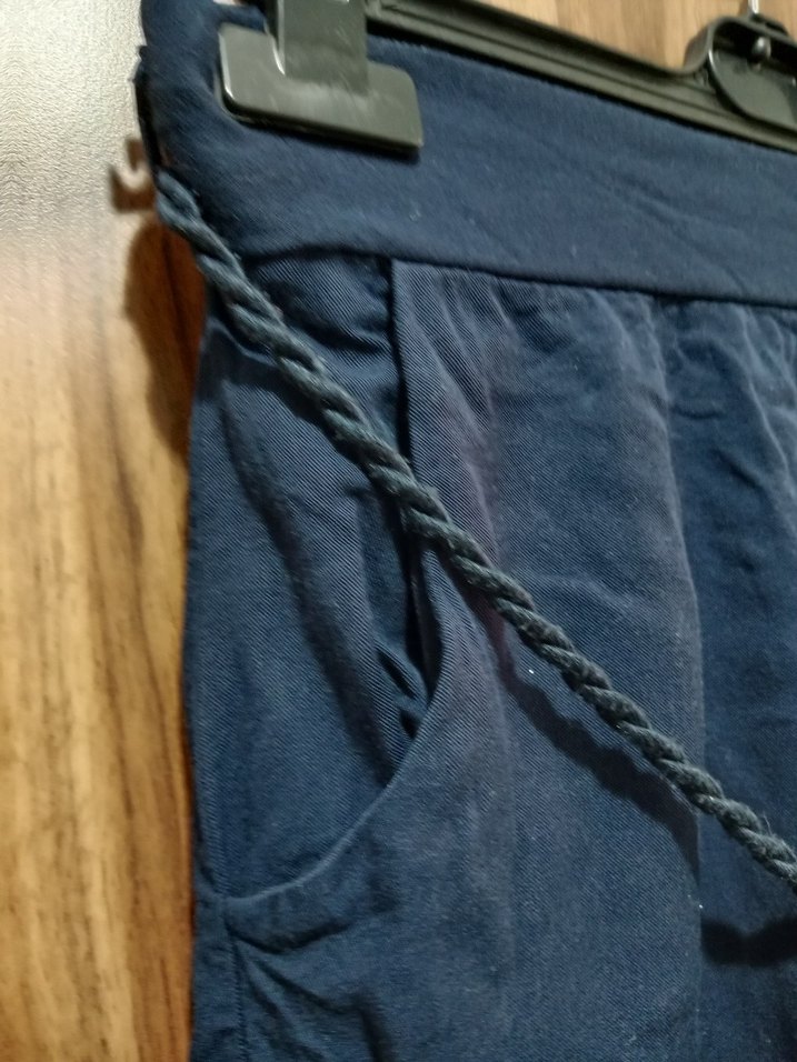 Kadın Lacivert Mini Kemerli Şort - Görsel 2