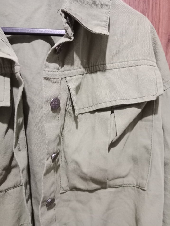 Düğmeli Kısa Keten Kadın Ceket - Görsel 2